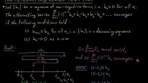 Convergence Tests   Alternating Series Estimation Theorem