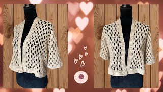 KIMONO CORTO MUY FÁCIL DE ALGODÓN A CROCHET #ganchilloparaprincipiantes