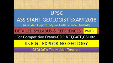 UPSC Assistant Geologist Exam-2018: Detailed Syllabus & References PART-1