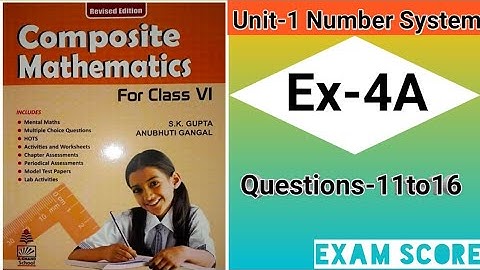 composite mathematics class 6 || negative Numbers and Integers || Ex.4A || by EXAM SCORE