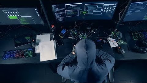 One Man Working with Equipment, Hacking System, Top View | Stock Footage - Videohive