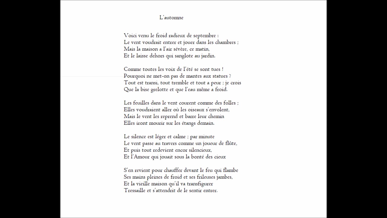 L Automne Anna De Noailles Youtube L Automne Anna De Noailles Youtube