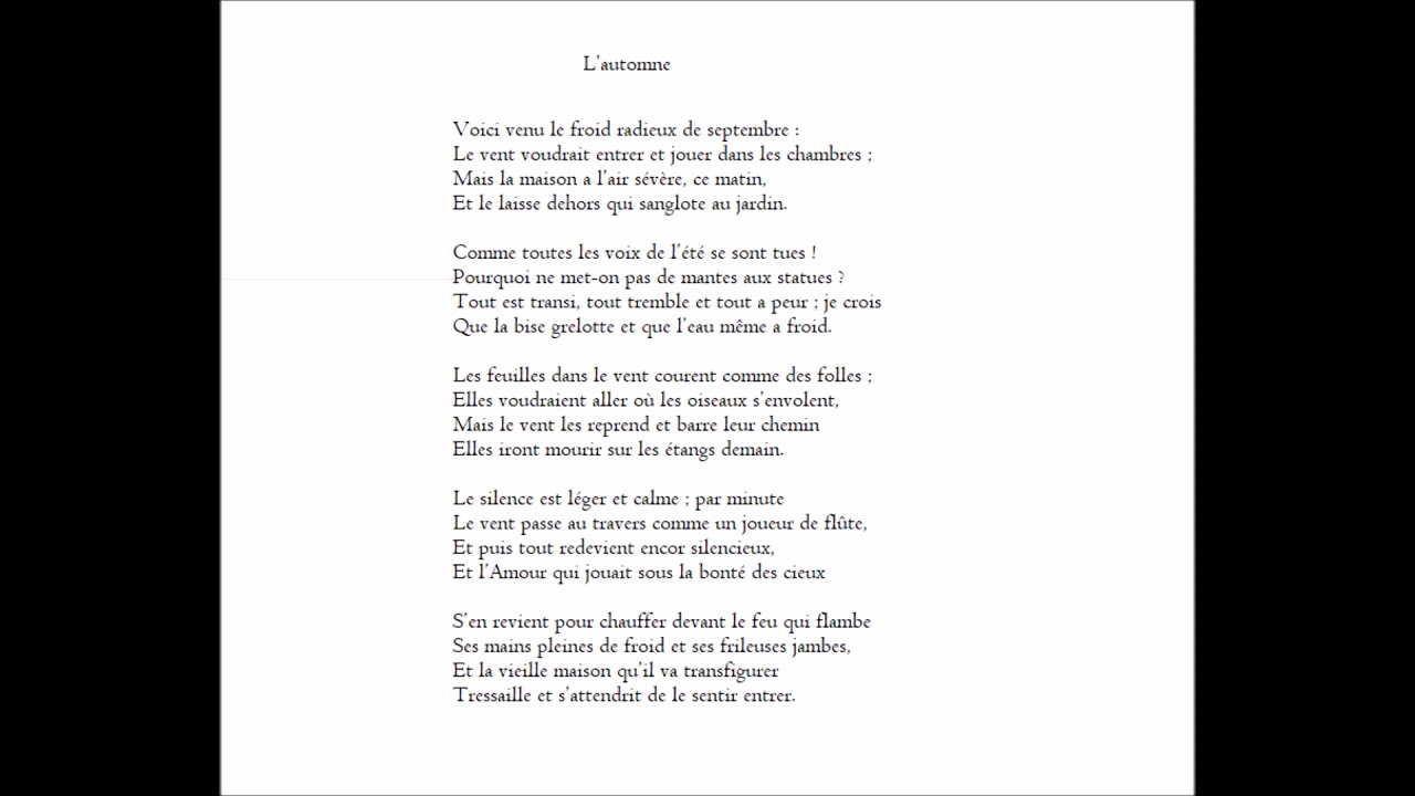 L’automne, Anna de Noailles - YouTube