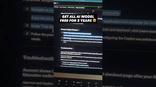 GET ALL AI MODEL FOR FREE FOR 2 YEARS 🤯 #githubcopilot #student #ai #coding #shorts