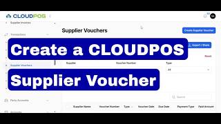 CLOUDPOS - Supplier Voucher