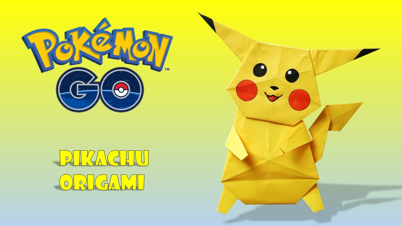 Pikachu pokemon origami-pikachu origami-como hacer picachu origami-how
