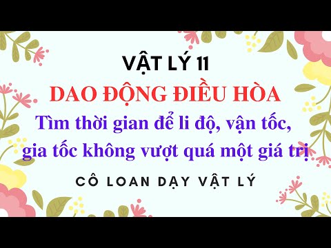 Video VẬT LÍ 12 - XÁC ĐỊNH THỜI GIAN ĐỂ ĐỘ LỚN LI ĐỘ, VẬN... - youtube