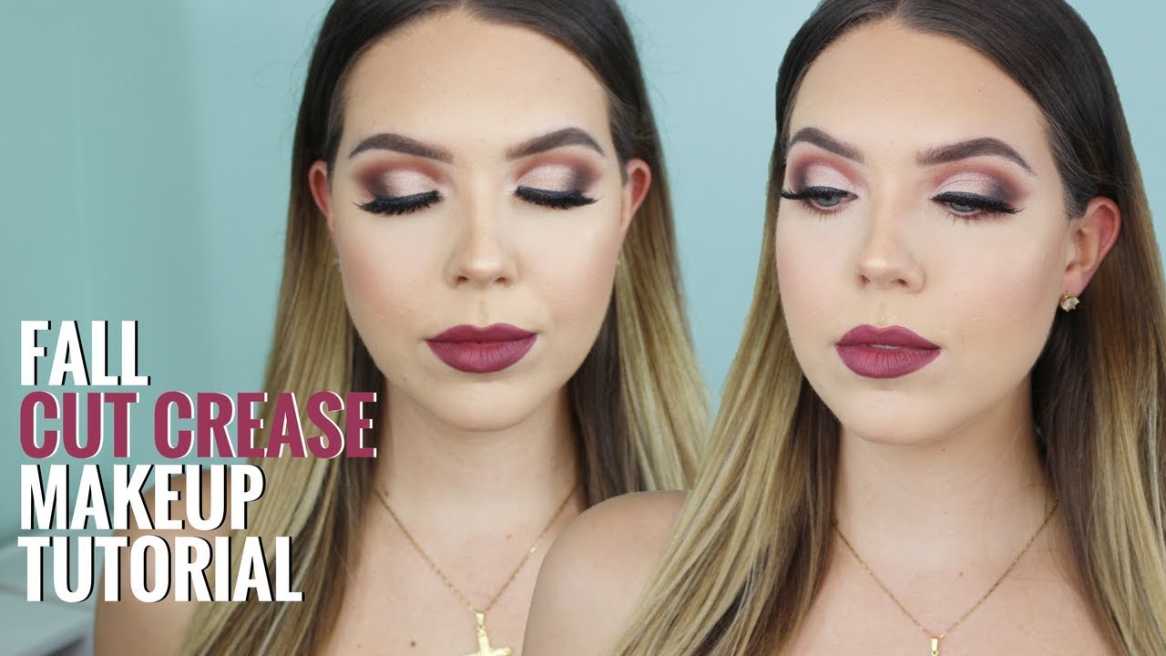 FALL CUT CREASE MAKEUP LOOK - Warm Cut Crease Eyeshadow Tutorial ...