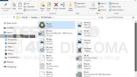 Copy the file file.avi from the TEST4UFolder folder of your desktop to the clipboard.