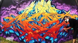 WILDSTYLE GRAFFITI ART on the wall with step by step by Themeaseven  (Remastered 2022)
