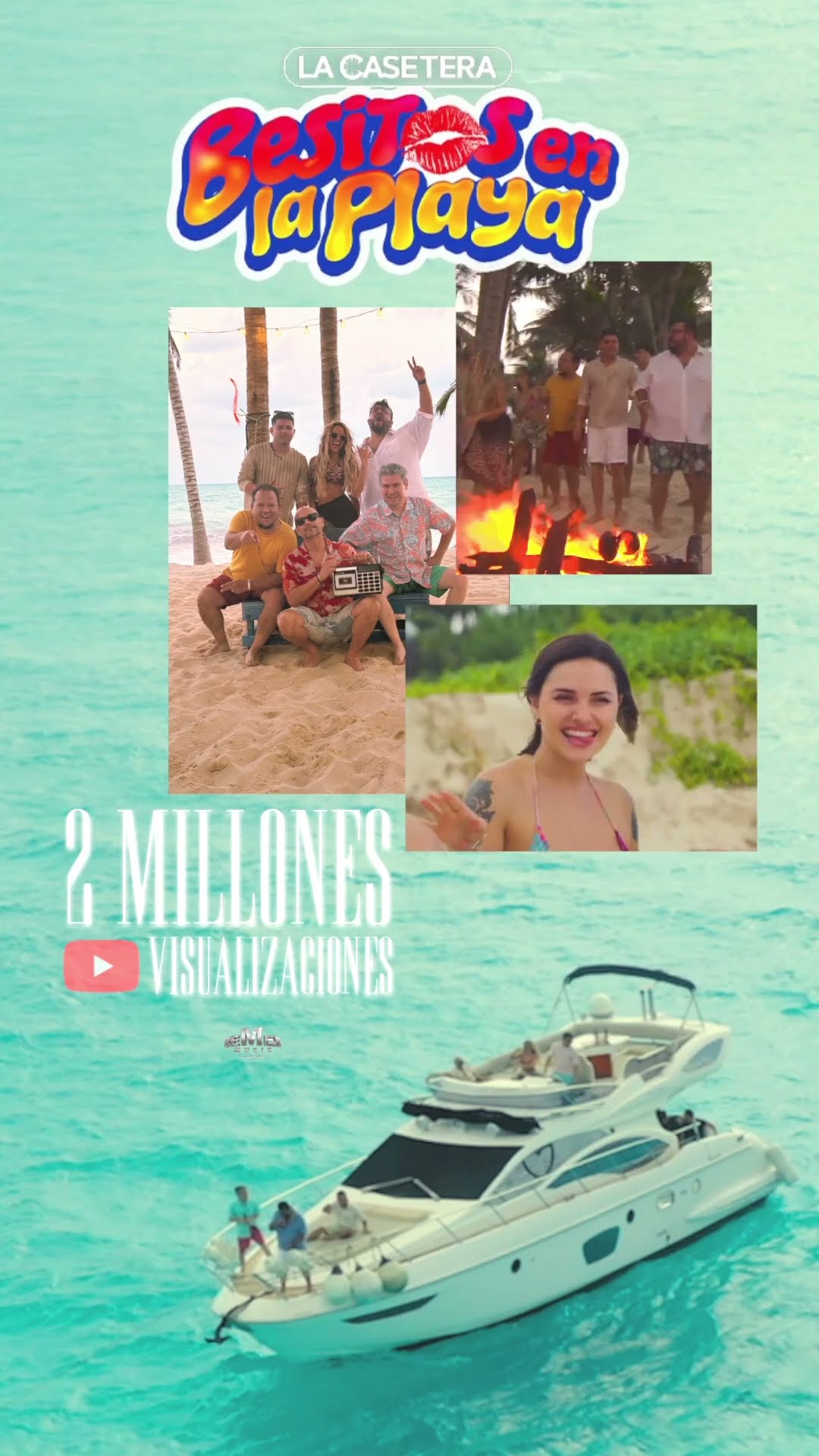 El mar, la música y ustedes hicieron que #BesitosEnLaPlaya de La Casetera llegue a los 2 MILLONES?
