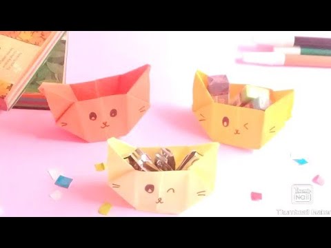  Cara  Membuat  Kotak Wadah Perlalatan Berbentuk  Kucing Dari 