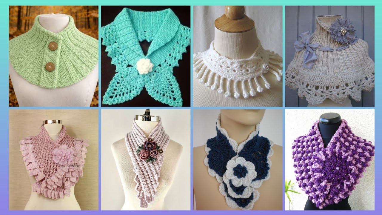 Impressive Elegant outstanding crochet pattern of handmade neck scraft outfits designs ideas