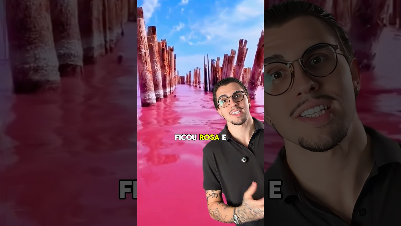 O LAGO QUE FICOU ROSA DO NADA!! 😱 #historia #curiosidades #misterio #fatoscuriosos