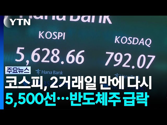 코스피, 2거래일 만에 다시 5,500선...반도체주 급락 / YTN
