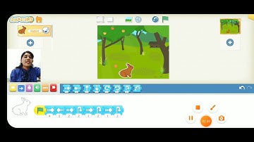 Scratch Junior kelas 2 membuat Coding dengan menu melompat.
