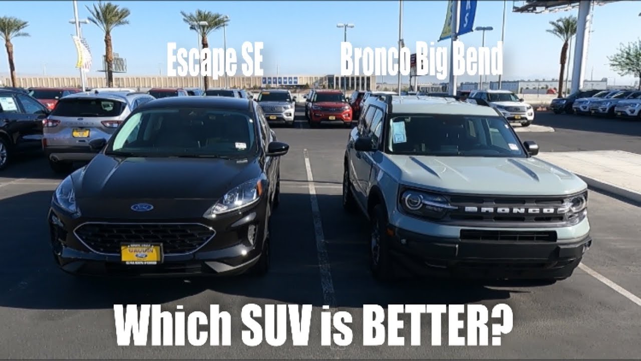 2021 Ford Escape SE vs 2021 Bronco Sport Big Bend ...