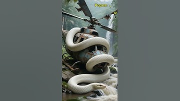 A giant python wrapped around a rusty old helicopter in the Amazon jungle #shorts #python #discovery