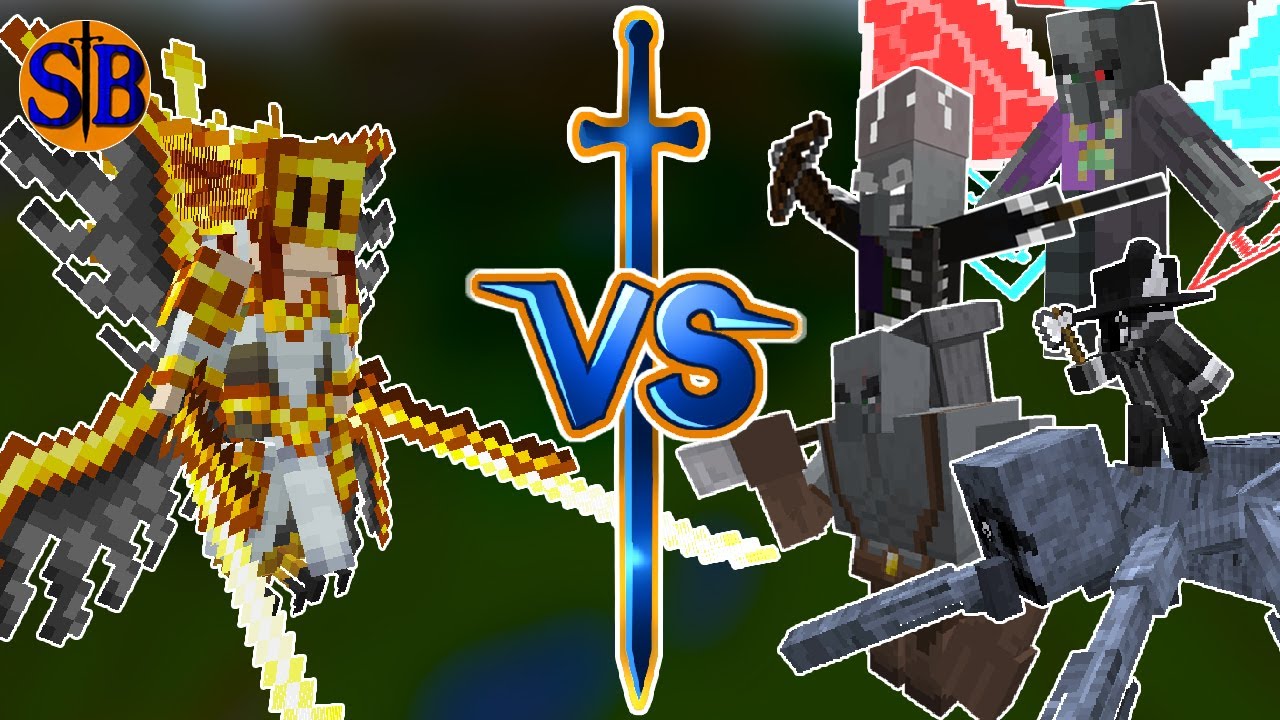 Sunleia vs Illage and Spillage | Minecraft Mob Battle