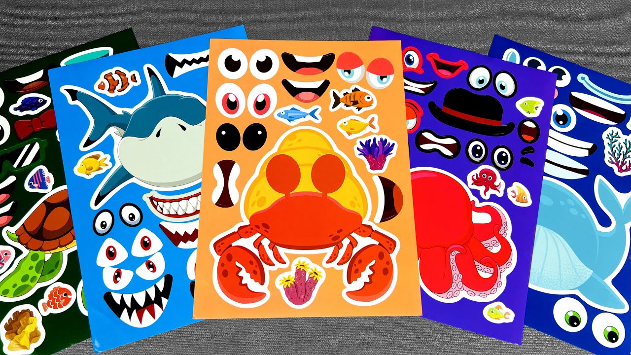 Decorating My Notebook with Ocean Animals Stickers 🐙 ASMR Satisfying Whale, Shark & Turtle Edition!