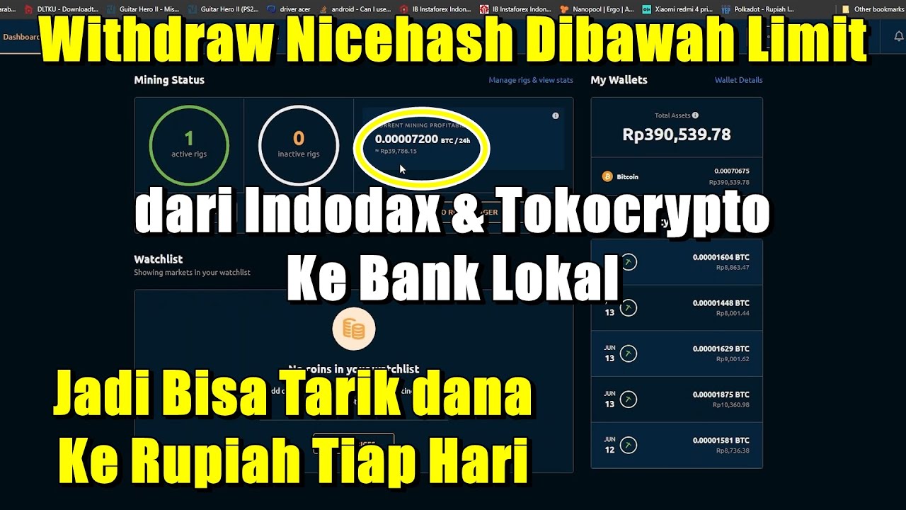 Cara Withdraw Nicehash dibawah Limit 0.001 BTC - Dari Puluhan Ribu Sudah  Bisa ditarik