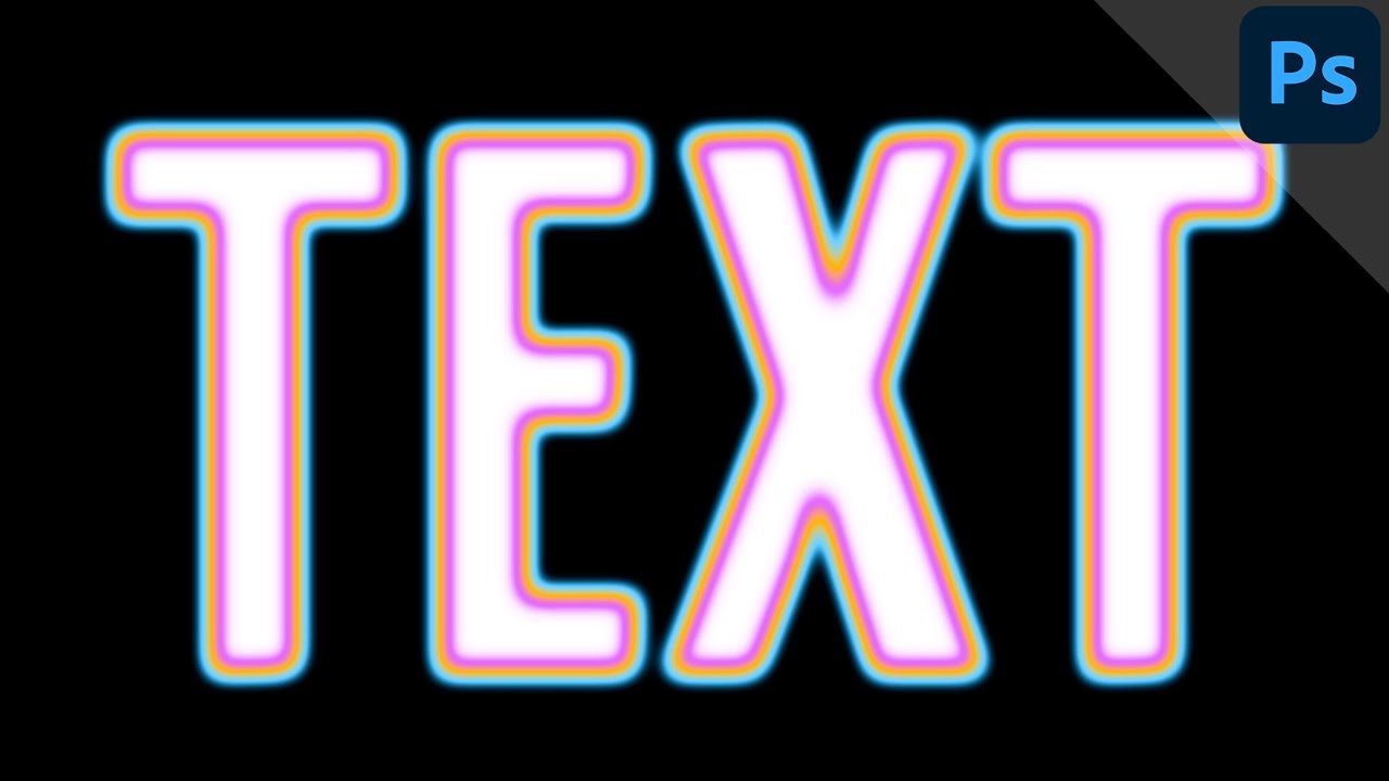 Blurred gradient text outline | PHOTOSHOP TUTORIAL - TEXT EFFECT - YouTube