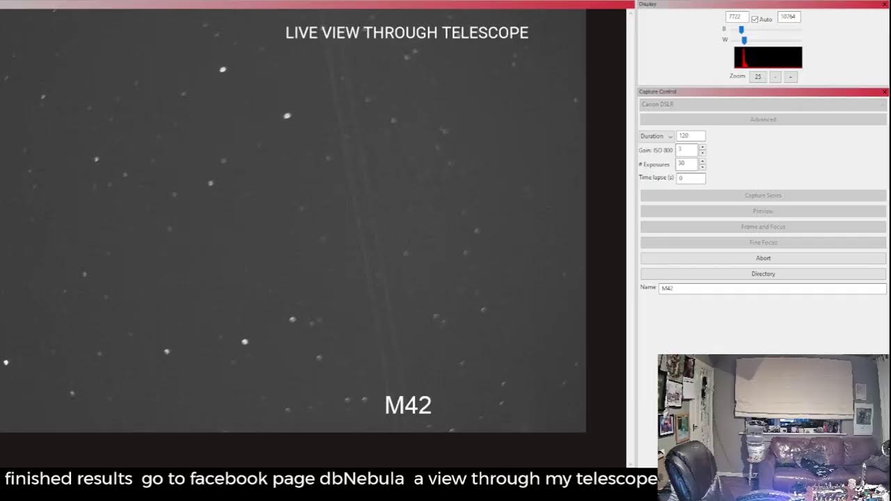 A view through my Telescope Live Stream M42 YouTube