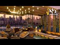 🌇 Rooftop Coffee Shop Ambience 🎶  Relaxing New York Jazz Music with Chill Sunset