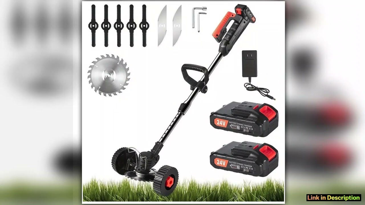 Electric Weed Wacker Eater Battery Powered 1500mAh Cordless Grass Trimmer Battery Operated Stringle