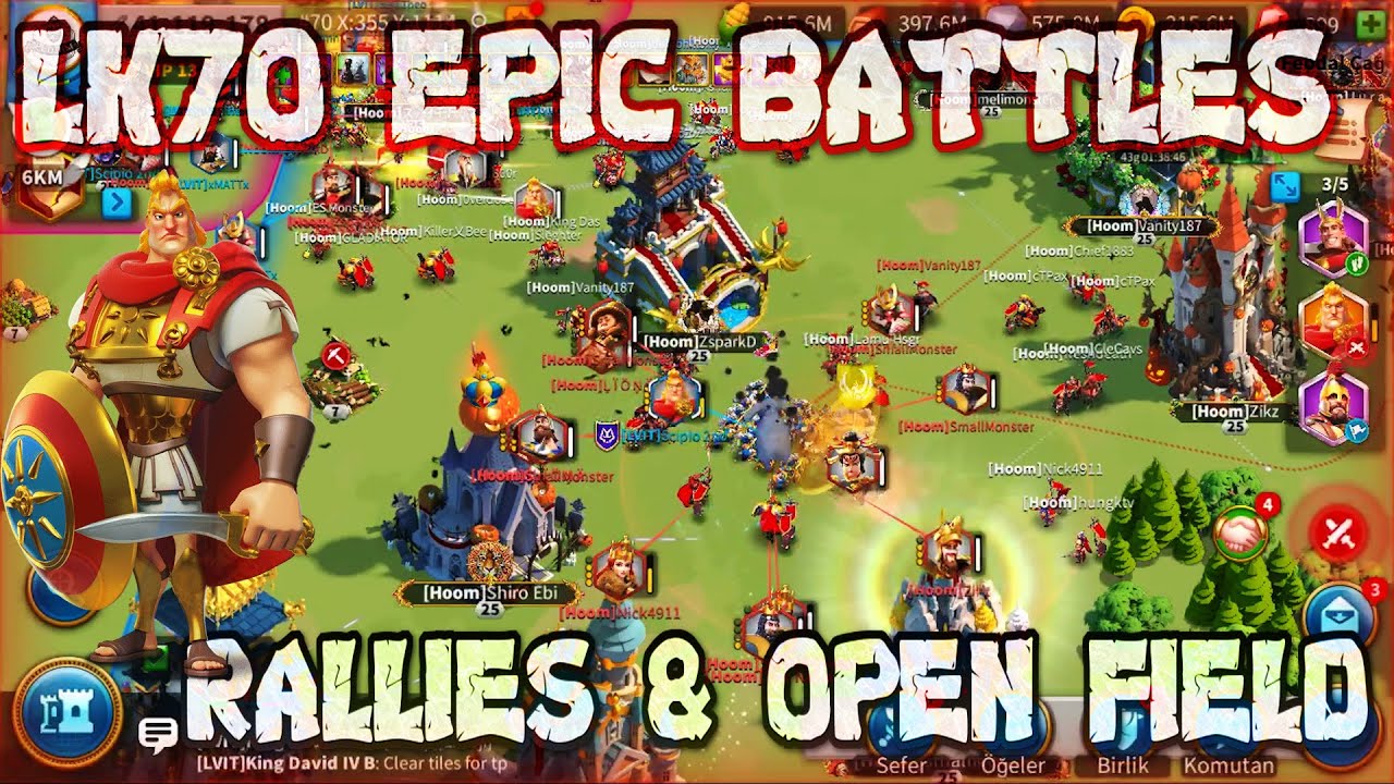 Rise of Kingdoms LK70 Battles & Rallies