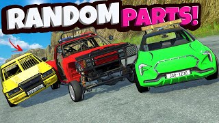 Upgrading CARS with RANDOM TERRIBLE PARTS in BeamNG Drive Mods!
