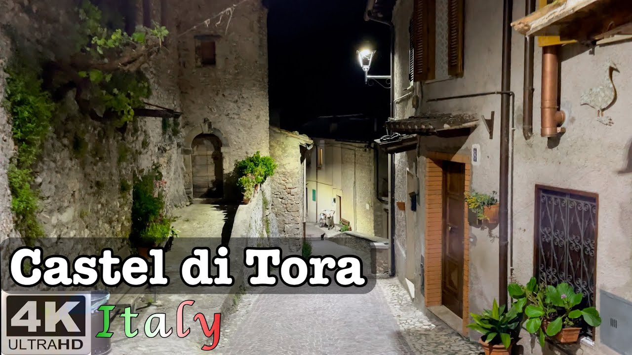 Castel di Tora Night Life , Best Walking Tour in a Dead village at night