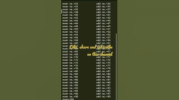 👍Find Odd And Even Number Between zero (0) To 💯 In C Language 👍