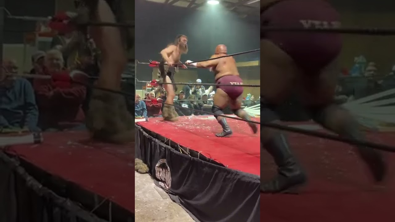 Hoodfoot suplexes Herzog onto light tubes
