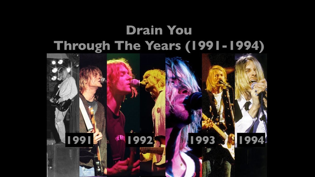 Nirvana - Drain You Through The Years Comparsion (1991-1994) - YouTube