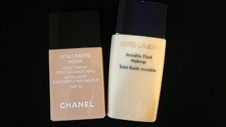 Comparison: Chanel Vitalumiére Aqua vs Esteé Lauder Invisible Fluid