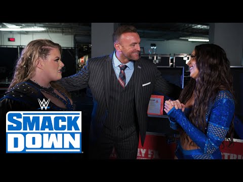 Nick Aldis informs Green and Niven of a match on Raw: SmackDown exclusive, April 12, 2024