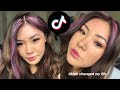 Trying Viral TikTok Makeup Hacks IRL | CONCEALER HAIR DYE? POWDER BEFORE FOUNDATION??