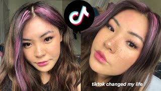 Trying Viral TikTok Makeup Hacks IRL | CONCEALER HAIR DYE? POWDER BEFORE FOUNDATION??