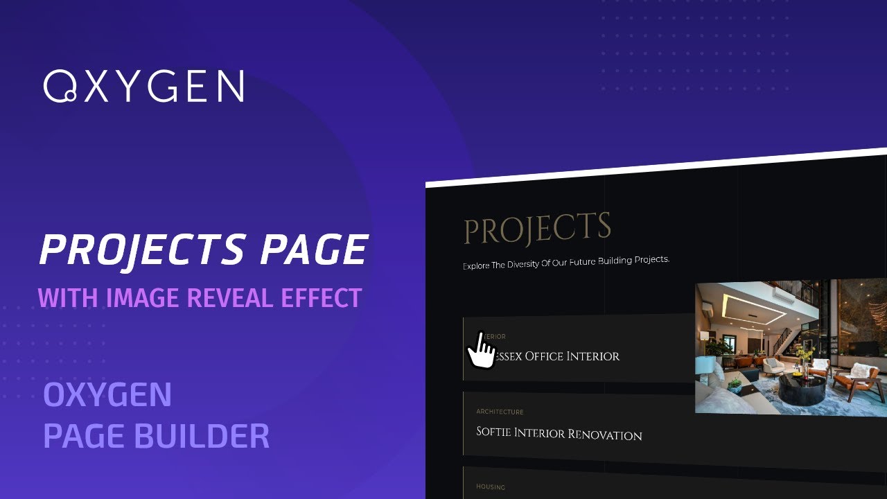 Projects Page with an Image Reveal Effect Using Oxygen Builder. YouTube