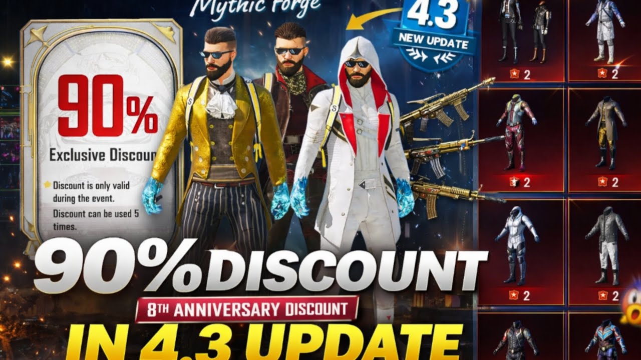 MYTHIC FORGE DISCOUNT | 5 UPGRADED GUN EXPECTED | 90% LUCK IN 4.3 MYTHIC FORGE | DARK YTxPUBGM