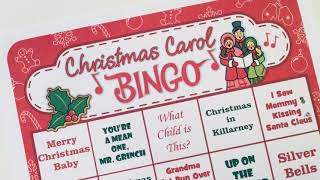 Christmas Carol Bingo Printable Christmas Bingo Game screenshot 2