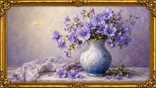 Lavender Blue Cosmos Bouquet 💜 | Elegant Floral Frame TV Art | Relaxing 4K Gallery Display | 2 Hours screenshot 5
