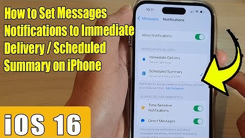 iOS 16: How to Set Messages Notifications to Immediate Delivery / Scheduled Summary on iPhone