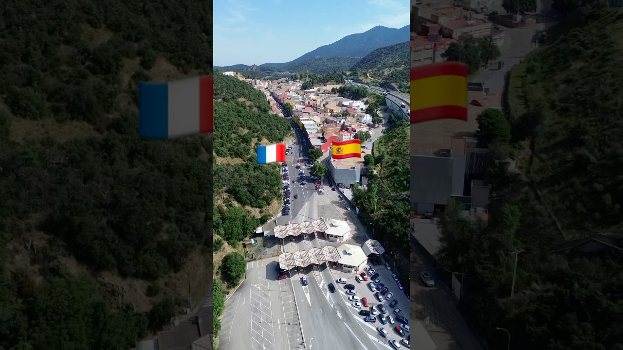 Así es la frontera entre España 🇪🇸 y Francia 🇫🇷 #españa #frontera #francia #leperthus #paulinog