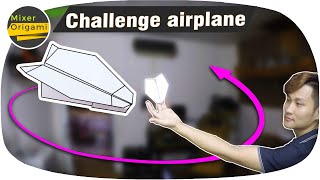 Challenge throwing paper airplane boomerangs in the room | Mixer origami