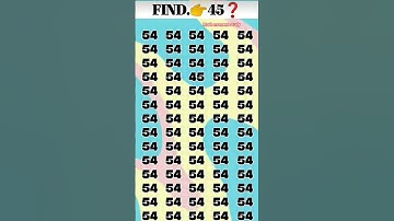 Find 👉 45 odd number puzzle 🧩 #quiz #challenge #education #quiztime #puzzle #find