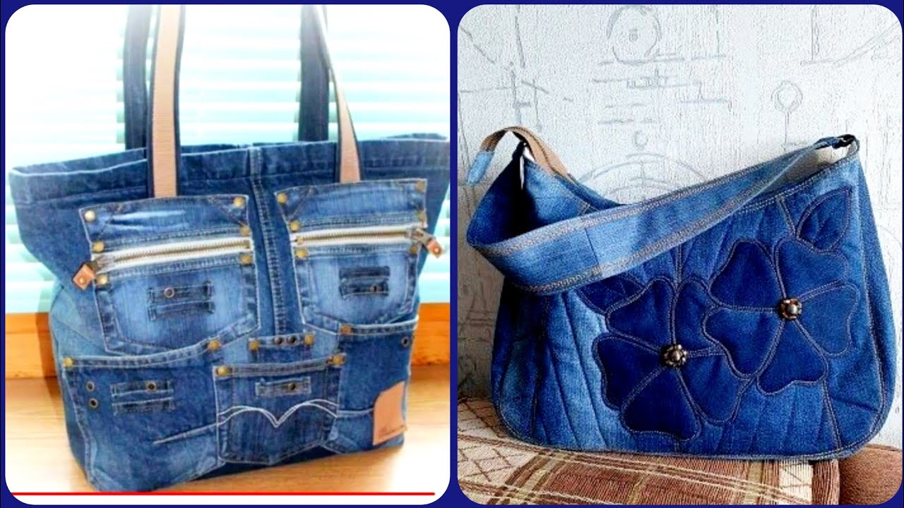 Latest design Denim Handmade Recycled Tote Bags ideas 2024 - YouTube