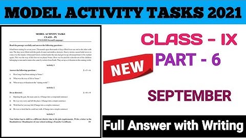 Class 9 Model Activity Task English (ইংরেজী) Part 6 ।। September 3rd series 2021 ।।