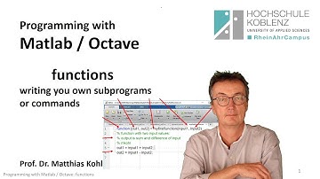 Programming with Matlab or Octave, Chap. 13: functions